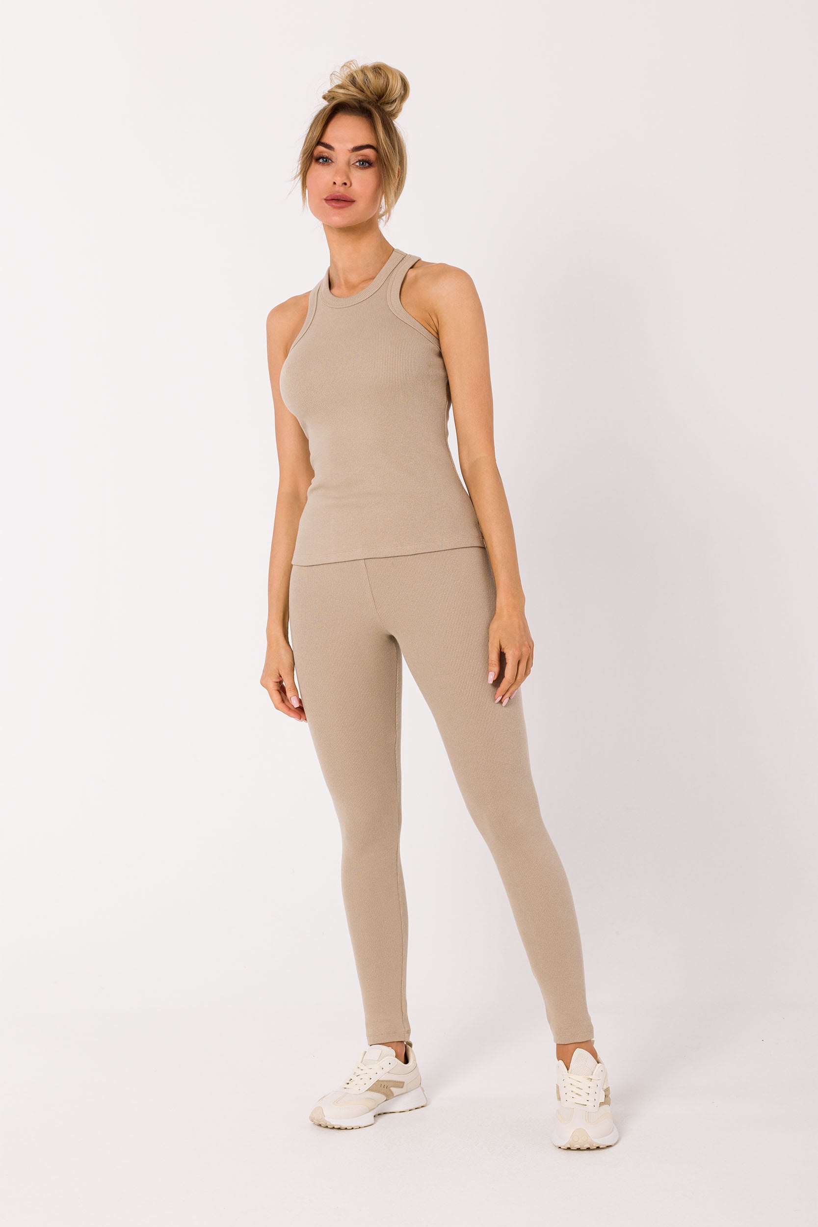 Beige Ribbed Knit Tank Top - Versatile Style | Strictly In