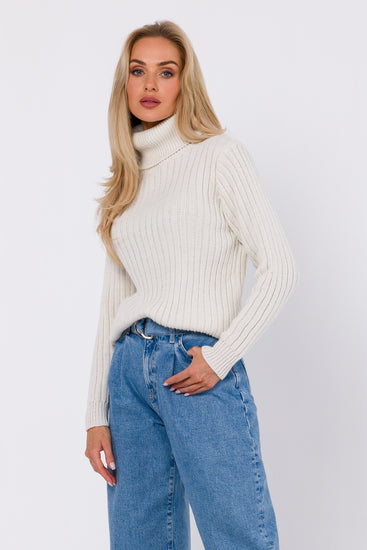 Ribbed Turtleneck Sweater - Cozy Seasonal Charm