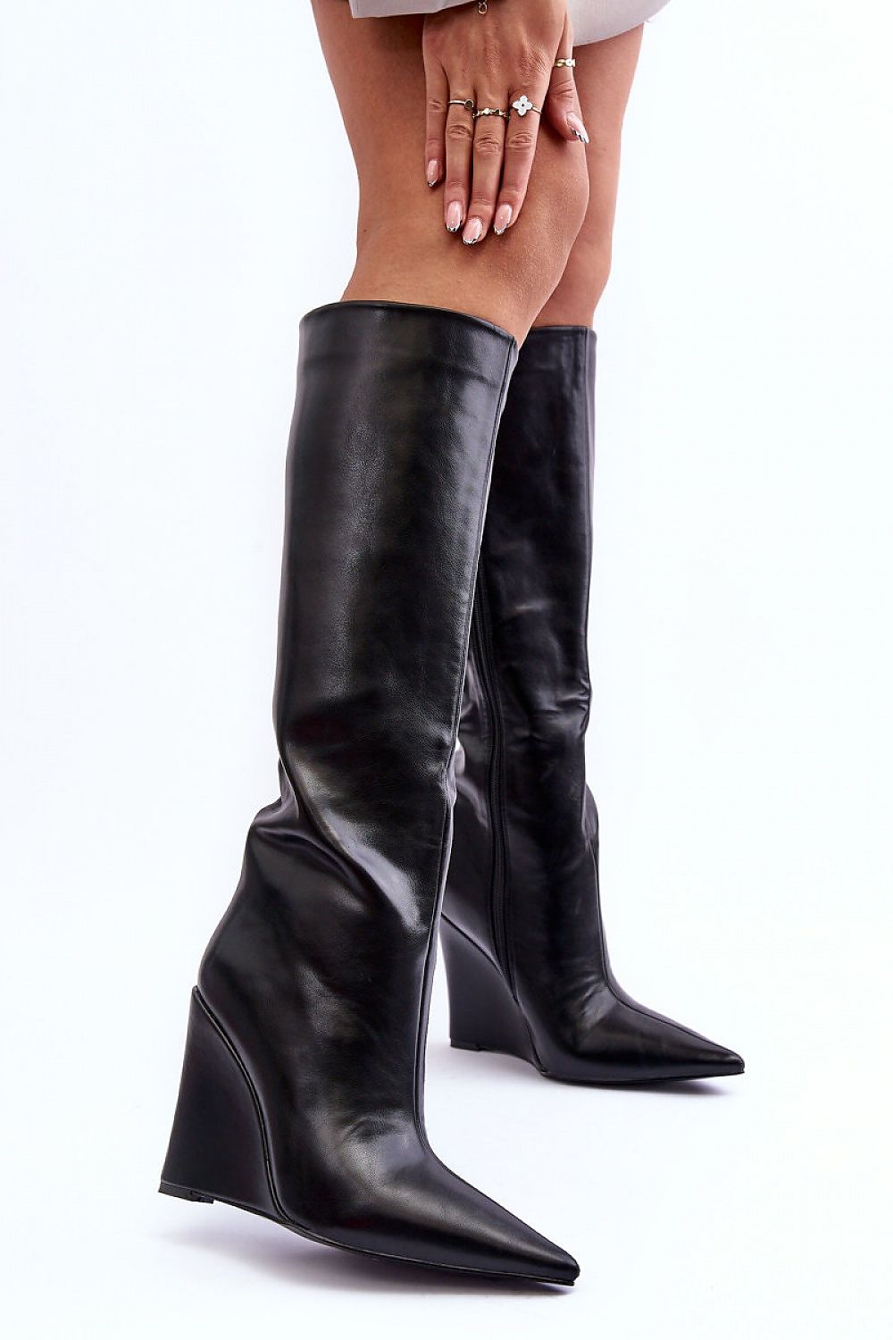 Wedge Knee High Boots - Modern Intrigue | Strictly In