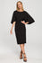 Kimono Sleeve Black Midi Dress