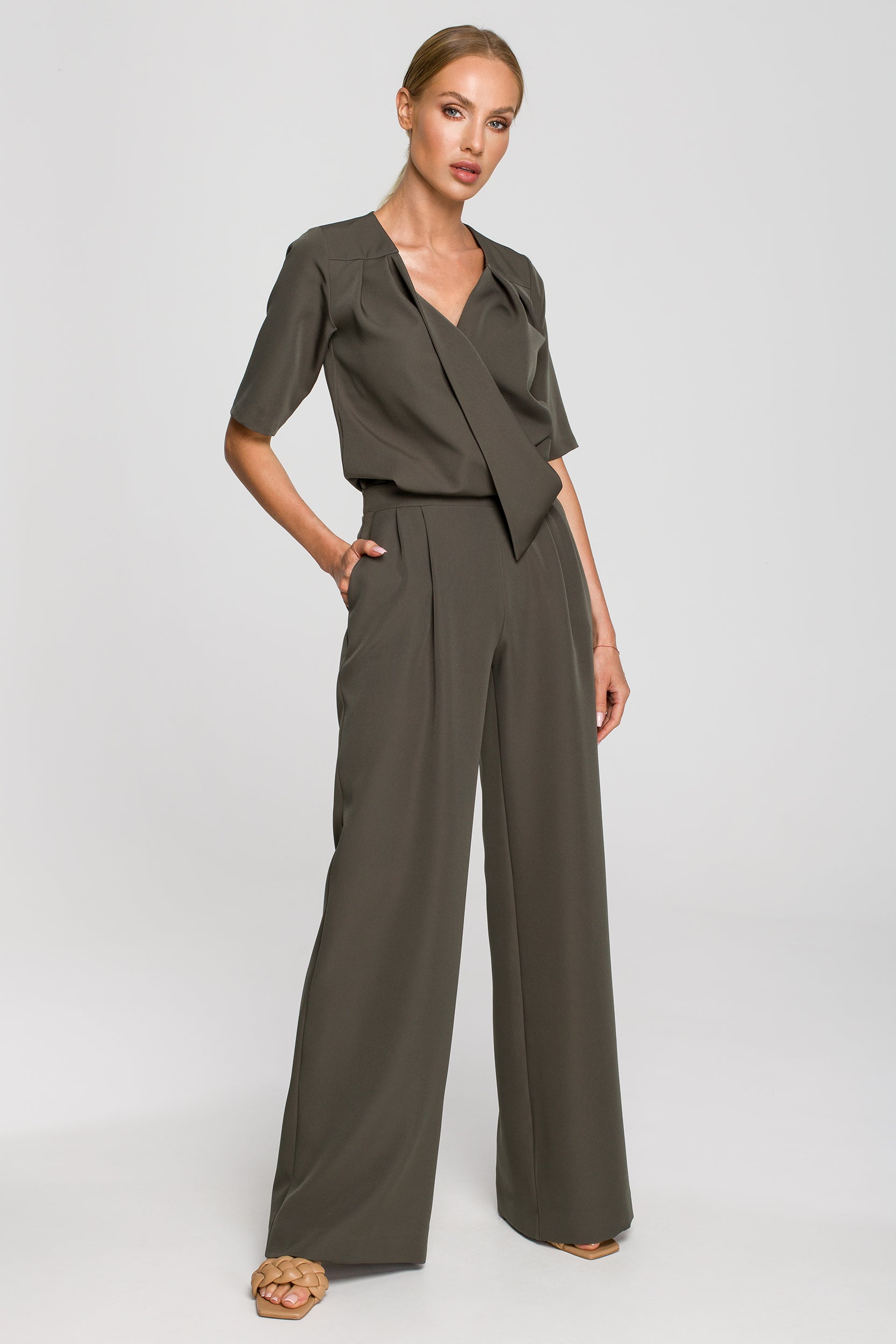 Wide Leg Jumpsuit Khaki